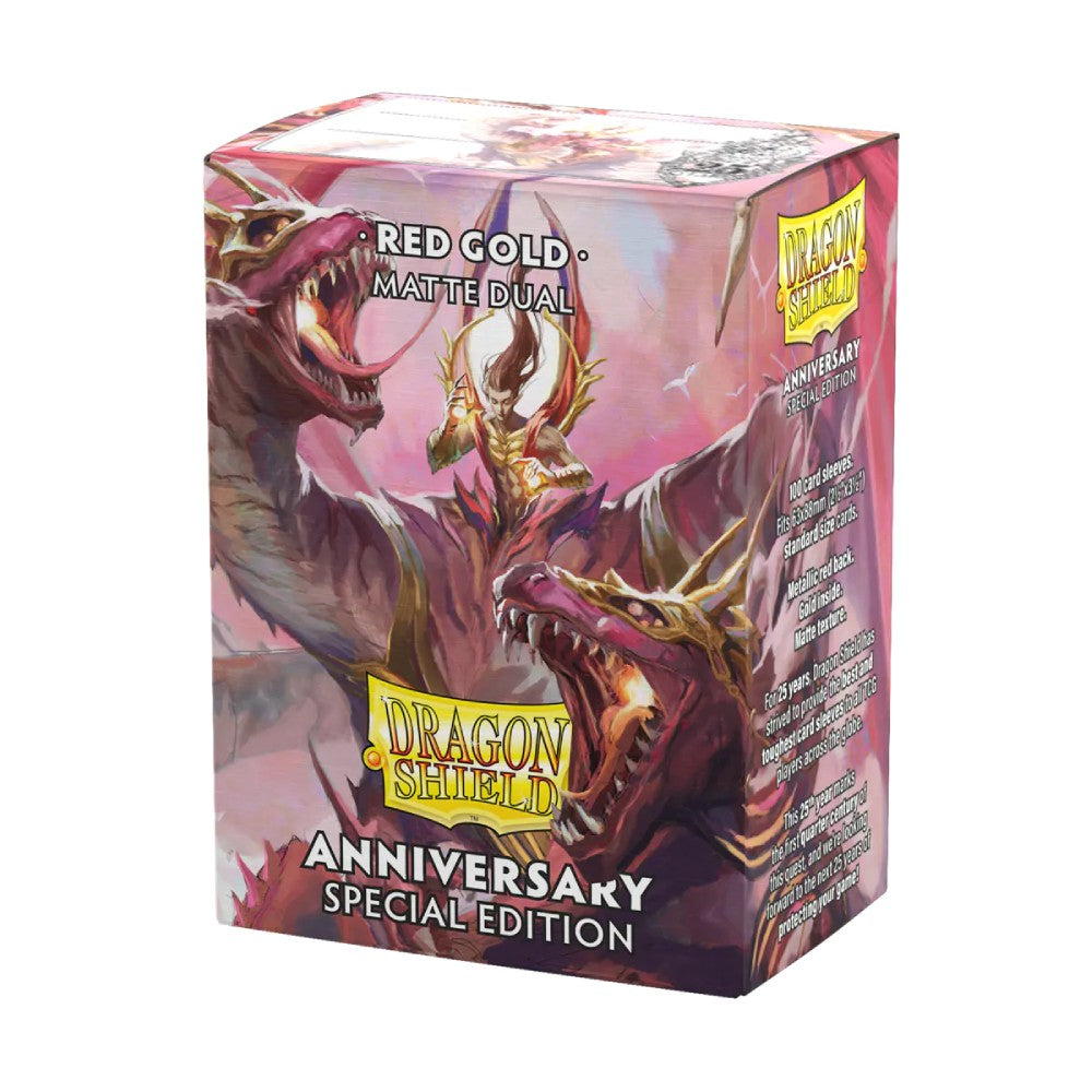 Dragon Shield Standard Card Sleeves – Matte Dual – Anniversary Special Edition: Red Gold