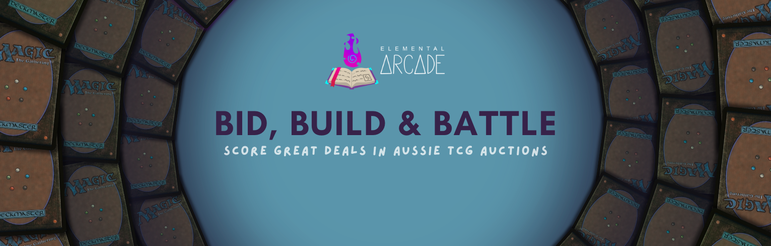 Elemental Arcade Gosford MTG Singles Auction Page Facebook Banner