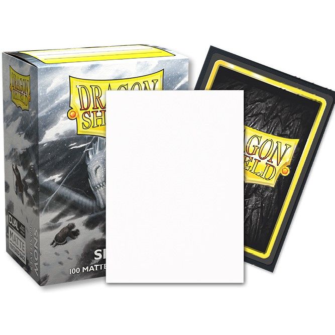 Dragon Shield Standard Card Sleeves - Box 100 - Standard Size Dual Matte Snow White Mirin