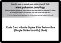 Code Card - Battle Styles Elite Trainer Box [Single Strike Urshifu] (Red)