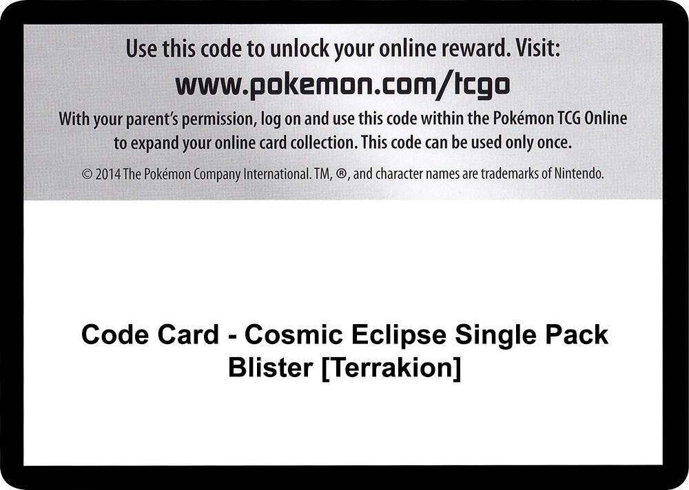 Code Card - Cosmic Eclipse Single Pack Blister [Terrakion]