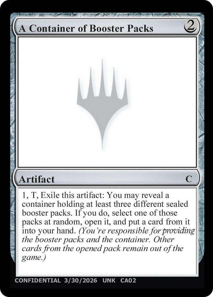 A Container of Booster Packs
