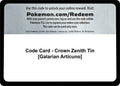 Code Card - Crown Zenith Tin [Galarian Articuno]