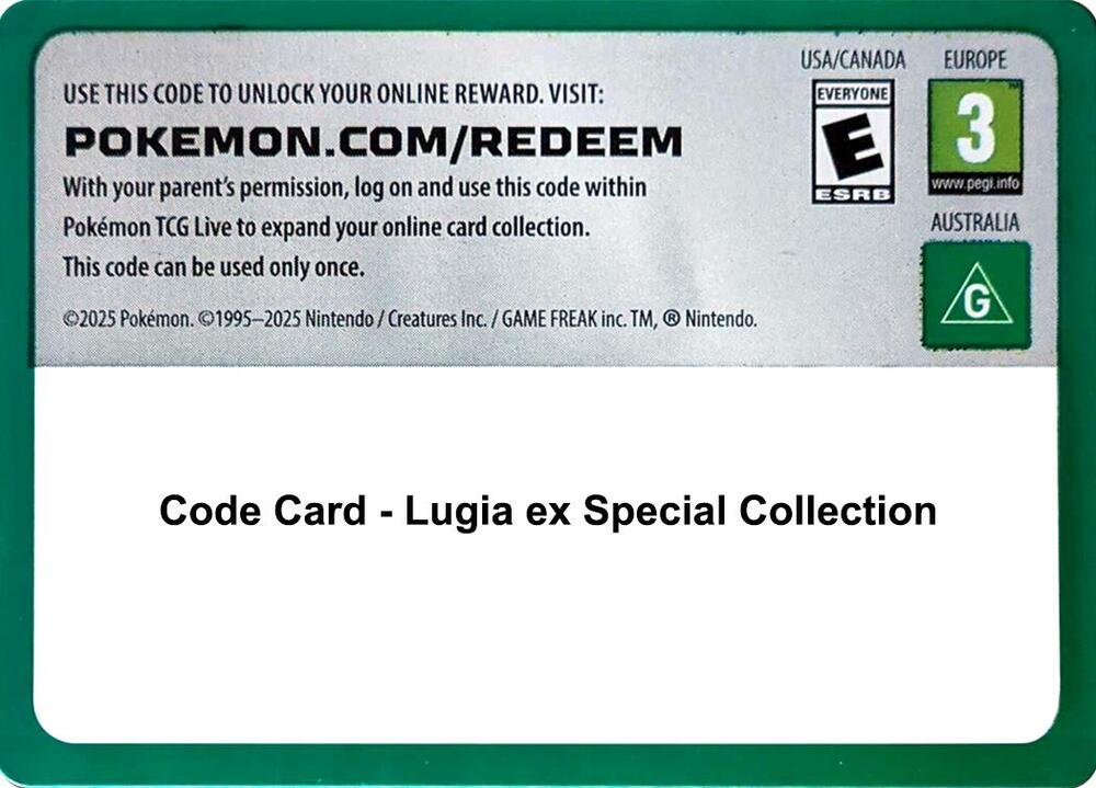 Code Card - Lugia ex Special Collection