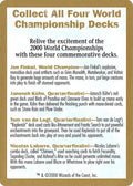 2000 World Championship Advertisement Card