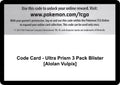 Code Card - Ultra Prism 3 Pack Blister [Alolan Vulpix]