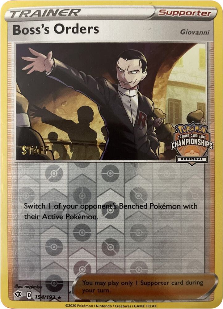 Boss's Orders - 154/192 (Regional Championships) [Staff]