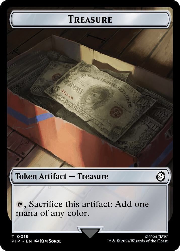Treasure (0019) // Soldier (0004) Double-Sided Token [Universes Beyond: Fallout]