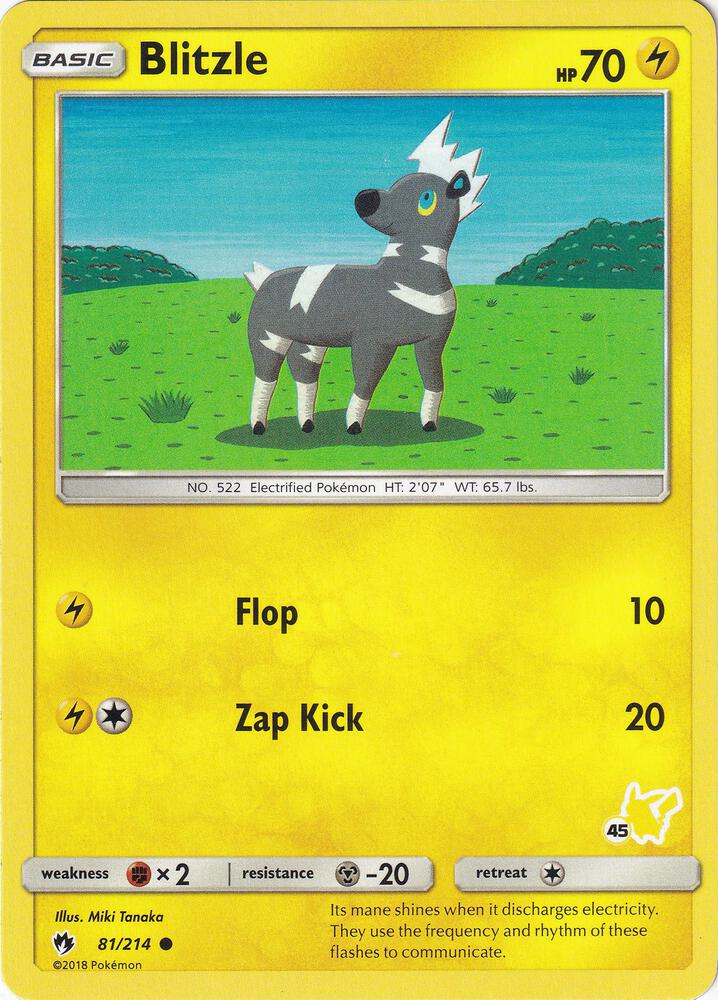 Blitzle - 81/214 (#45 Pikachu Stamped)