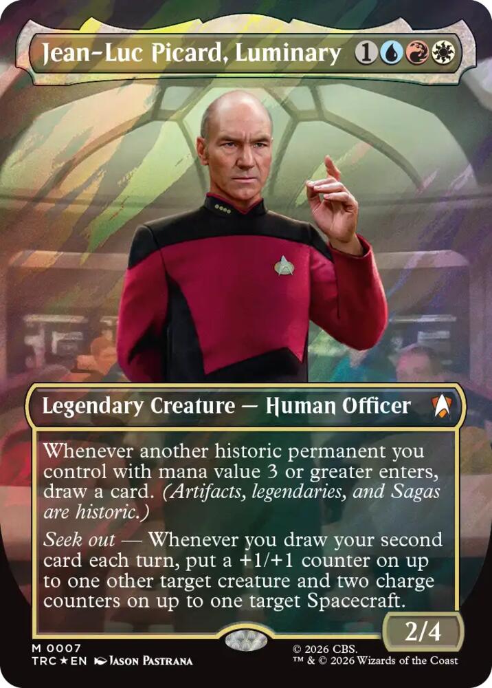 Jean-Luc Picard, Luminary (Borderless) (Surge Foil) [Commander: Star Trek]