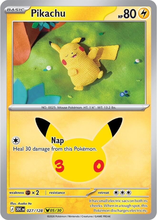 Pikachu - 027/128 [ME: 30th Celebration]