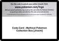 Code Card - Mythical Pokemon Collection Box [Jirachi]