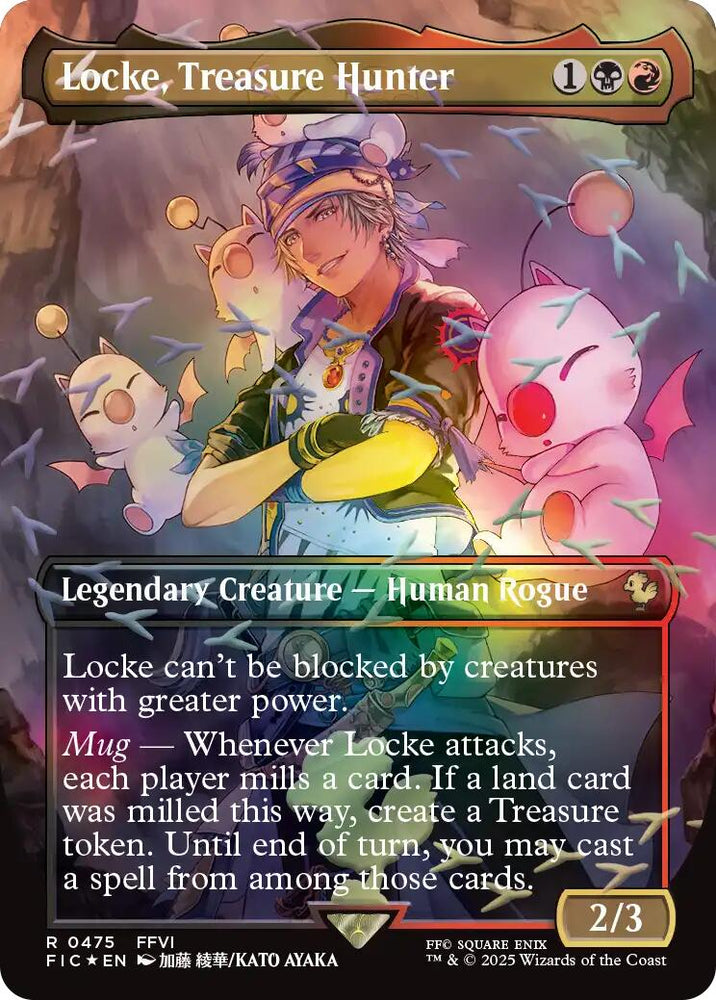 Locke, Treasure Hunter (Borderless) (Chocobo Track Foil) [FINAL FANTASY Commander]