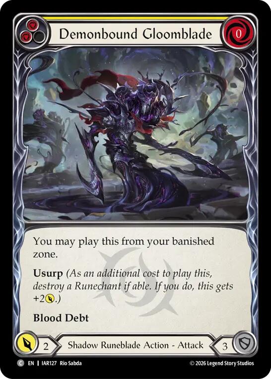 Demonbound Gloomblade (Yellow) [Usurp the Shadow Throne]