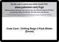 Code Card - Chilling Reign 3 Pack Blister [Eevee]