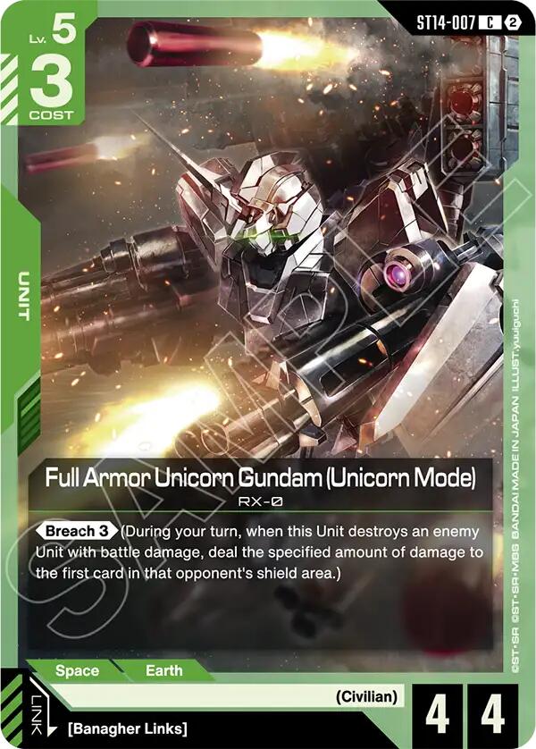 Full Armor Unicorn Gundam (Unicorn Mode) - ST14-007 [Starter Deck 14: Heavy Dominion]