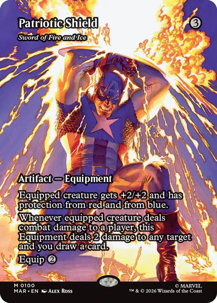 Patriotic Shield - Sword of Fire and Ice (Borderless)