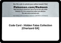 Code Card - Hidden Fates Collection [Charizard GX]