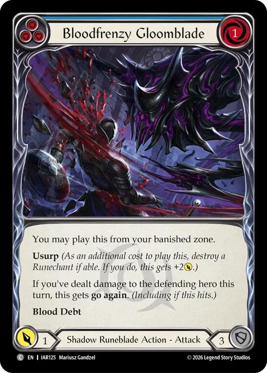 Bloodfrenzy Gloomblade (Blue) [Usurp the Shadow Throne]