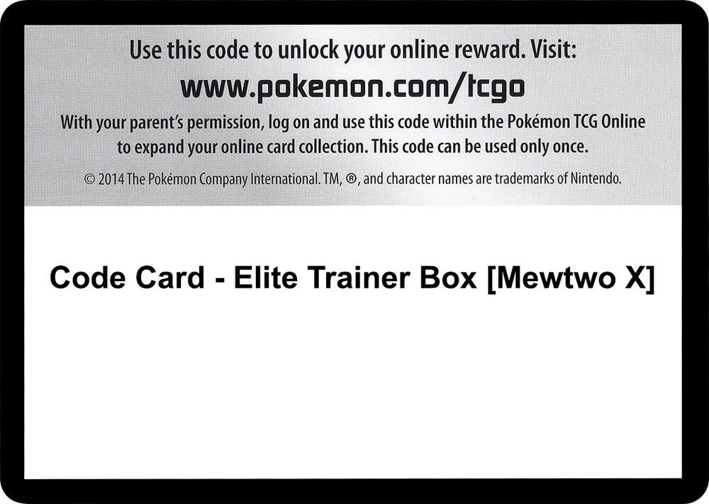 Code Card - Elite Trainer Box [Mewtwo X]