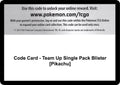 Code Card - Team Up Single Pack Blister [Pikachu]