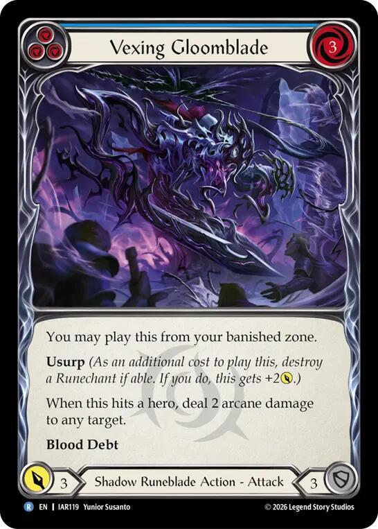 Vexing Gloomblade (Blue) [Usurp the Shadow Throne]