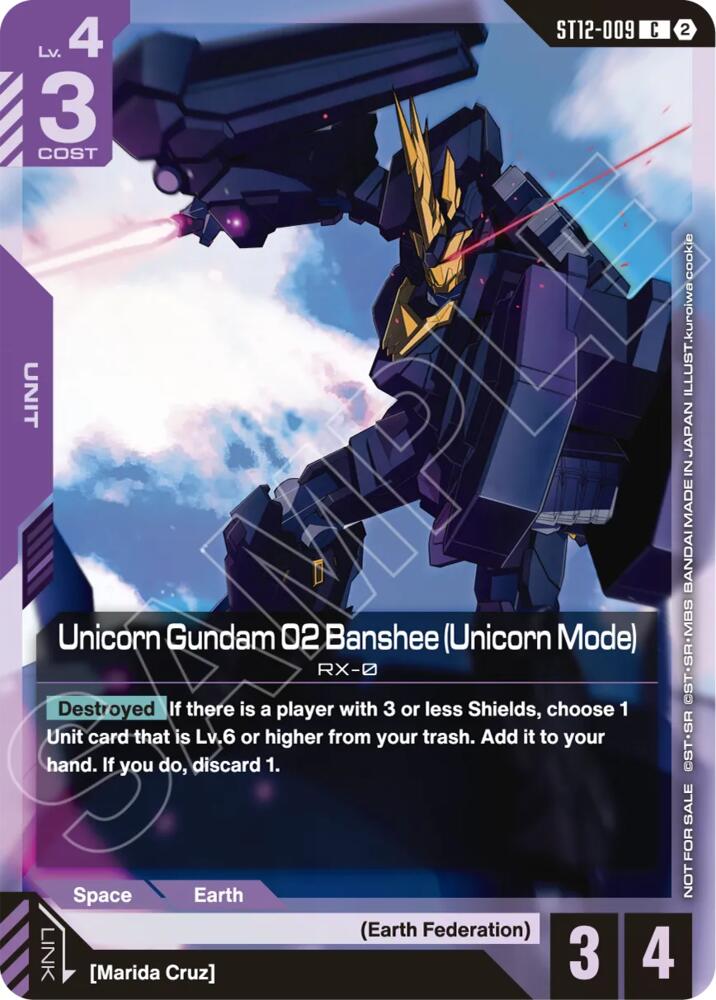 Unicorn Gundam 02 Banshee (Unicorn Mode) (ST11-ST14 Release Event) - ST12-009 [Gundam Promotional Cards]
