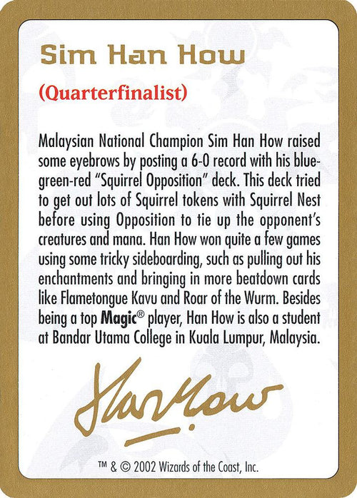2002 Sim Han How Biography Card