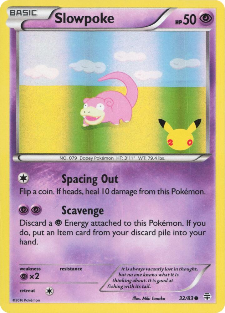 Slowpoke - 32/83 (20th Anniversary) [Miscellaneous Cards & Products]