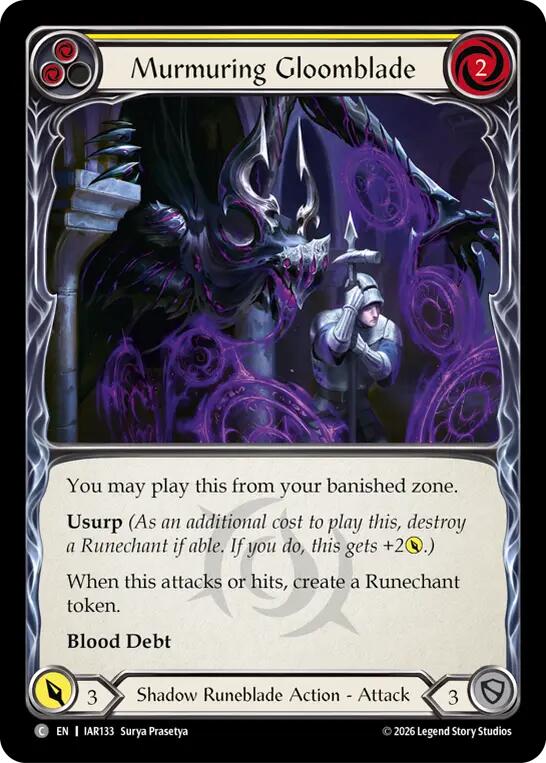 Murmuring Gloomblade (Yellow) [Usurp the Shadow Throne]