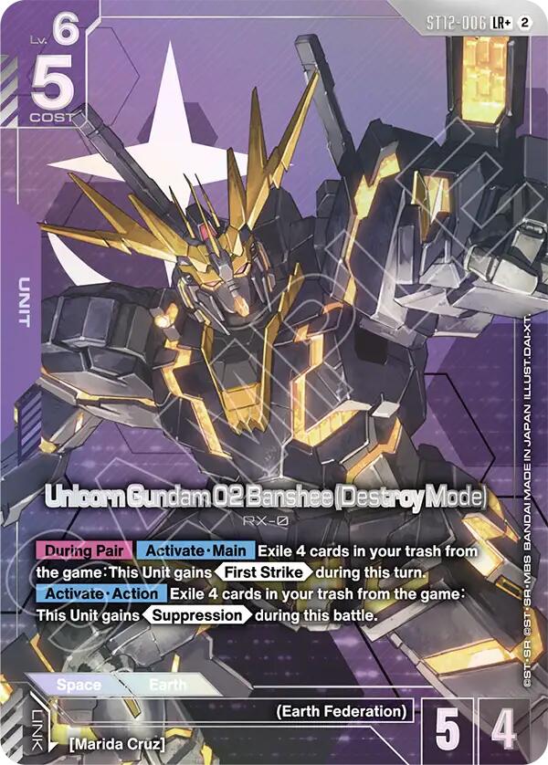 Unicorn Gundam 02 Banshee (Destroy Mode) (LR+) - ST12-006 [Starter Deck 12: Raging Onslaught]