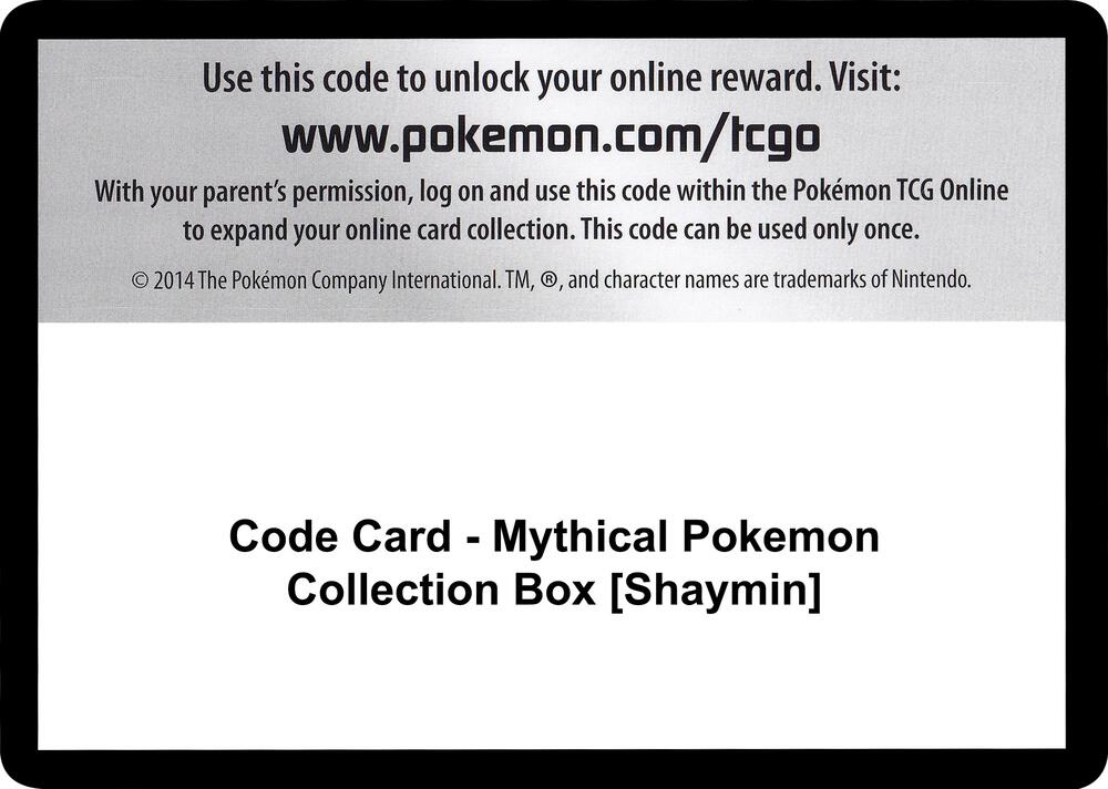 Code Card - Mythical Pokemon Collection Box [Shaymin]