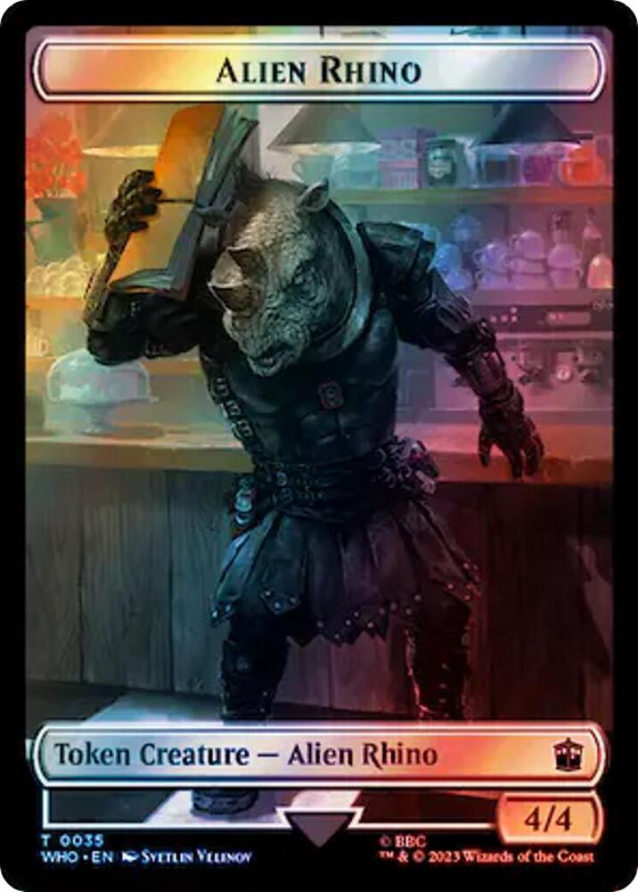 Alien Rhino // Treasure (0061) Double-Sided Token (Surge Foil)