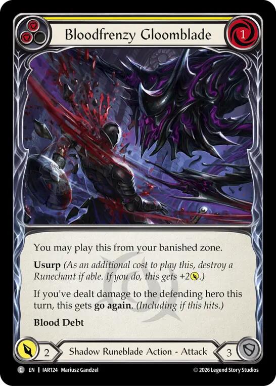 Bloodfrenzy Gloomblade (Yellow) [Usurp the Shadow Throne]