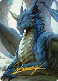 Young Blue Dragon Art Card (Gold-Stamped Signature)