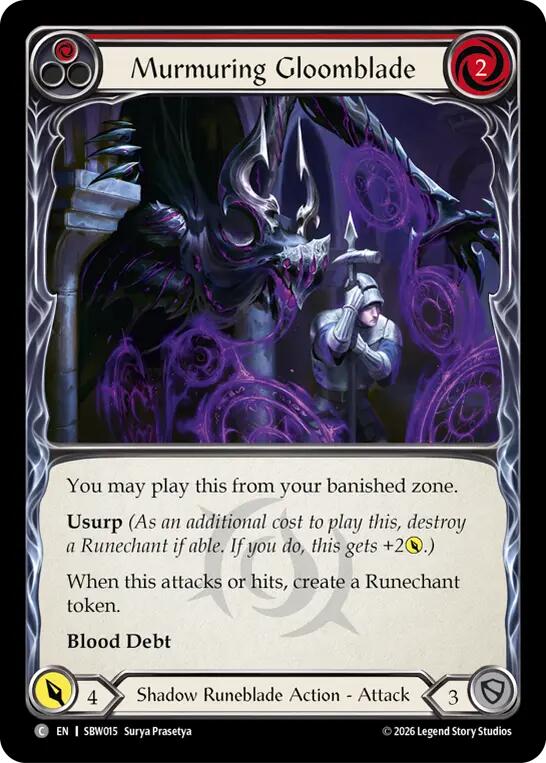 Murmuring Gloomblade (Red) [Silver Age: Usurp the Shadow Throne]