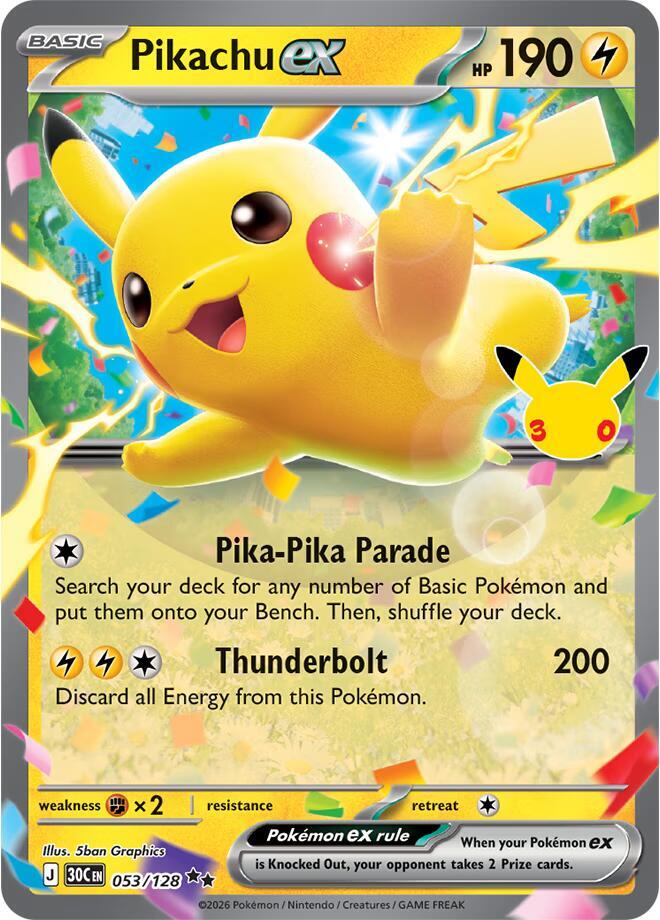 Pikachu ex - 053/128 [ME: 30th Celebration]
