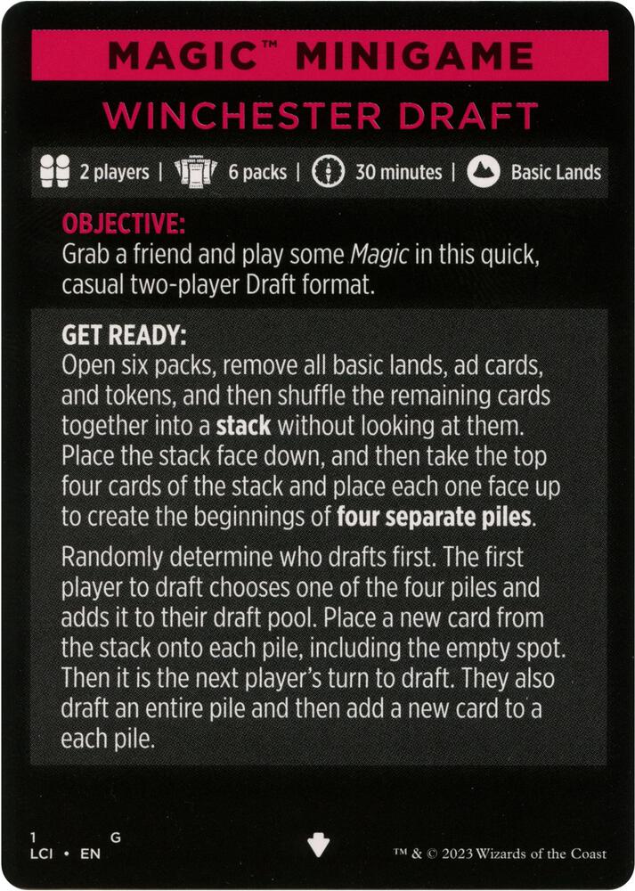Magic Minigame: Winchester Draft