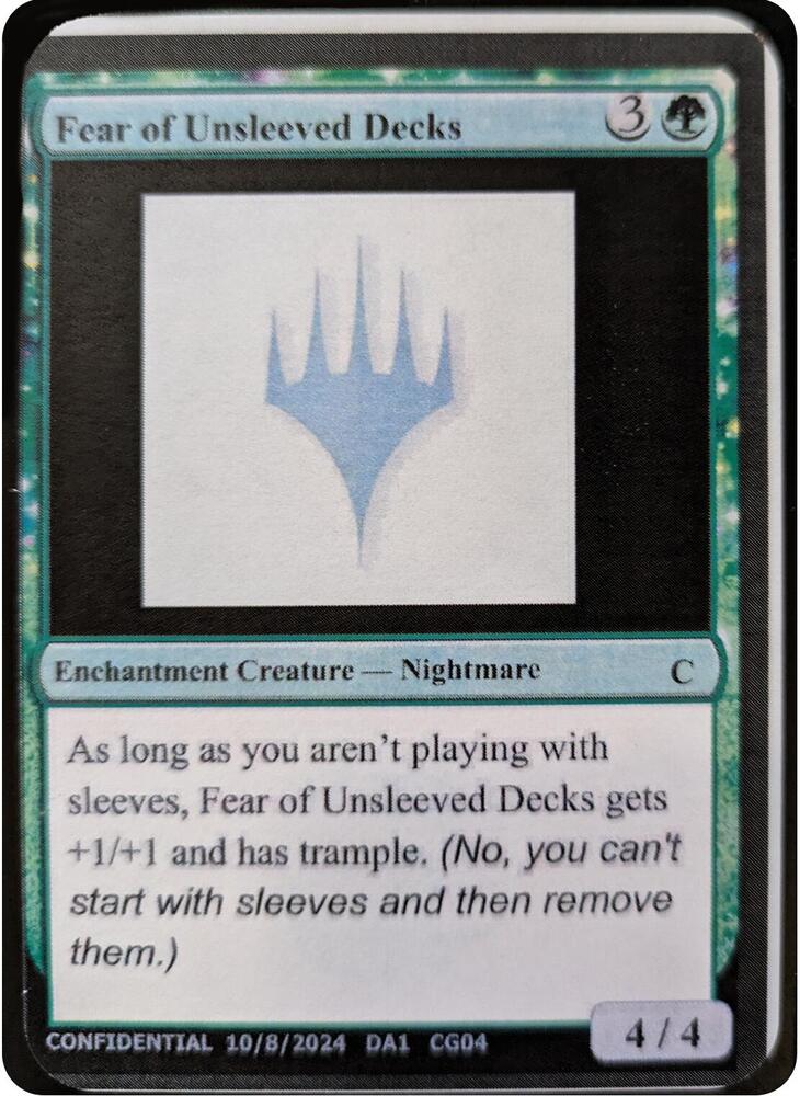 Fear of Unsleeved Decks