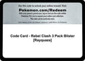Code Card - Rebel Clash 3 Pack Blister [Rayquaza]