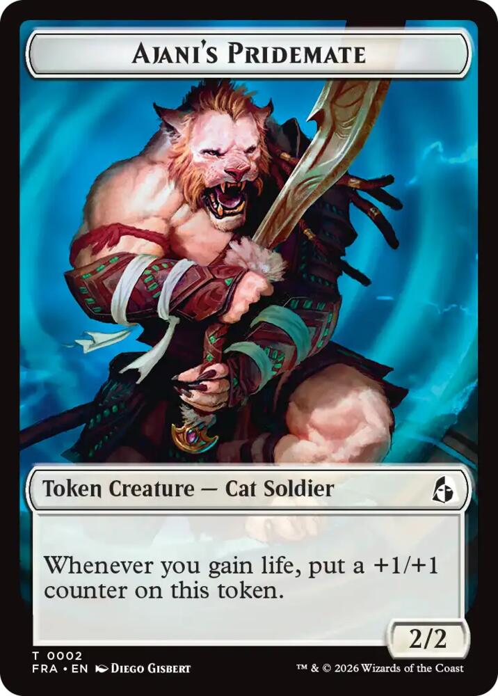 Ajani's Pridemate // Mowu Double-Sided Token