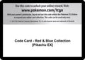 Code Card - Red & Blue Collection [Pikachu EX]