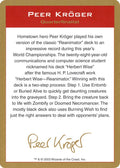 2003 Peer Kroger Biography Card