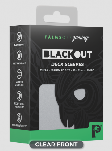 Blackout Deck Sleeves - Standard Size - Clear (Palms Off Gaming - POG)