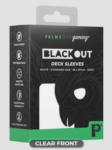 Blackout Deck Sleeves - Standard Size - White (Palms Off Gaming - POG)