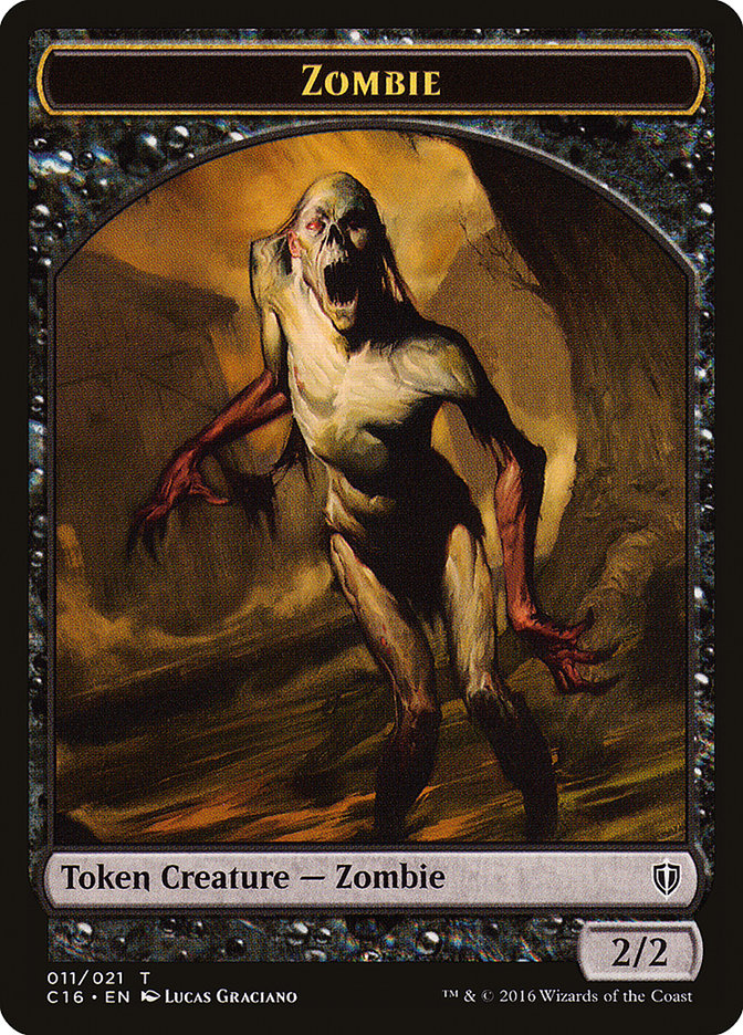 Zombie // Worm Double-Sided Token [Commander 2016 Tokens]