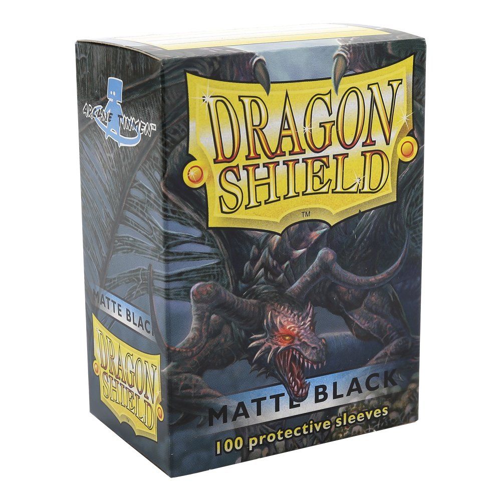 Dragon Shield Standard Card Sleeves - Box 100 - Black MATTE