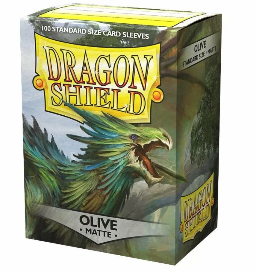 Dragon Shield Standard Card Sleeves - Box 100 - Olive MATTE